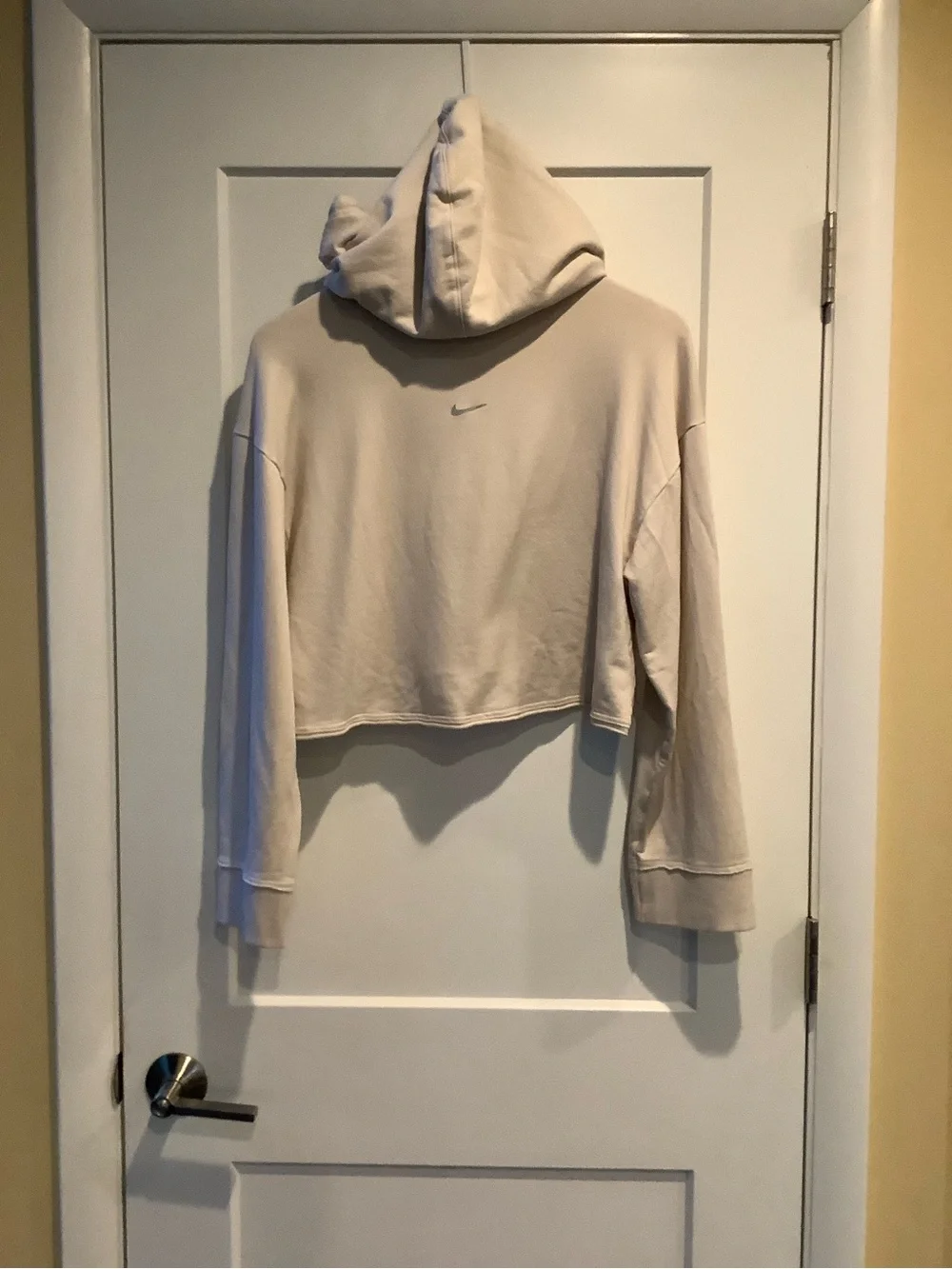 Nike Yoga Cropped Hoodie Sweatshirt in Light Cream - Picture 2 of 6